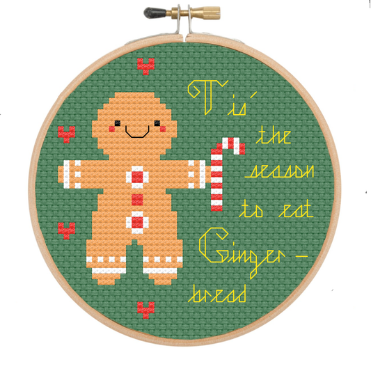 'Tis the season to eat gingerbread - *Cross Stitch Kit*