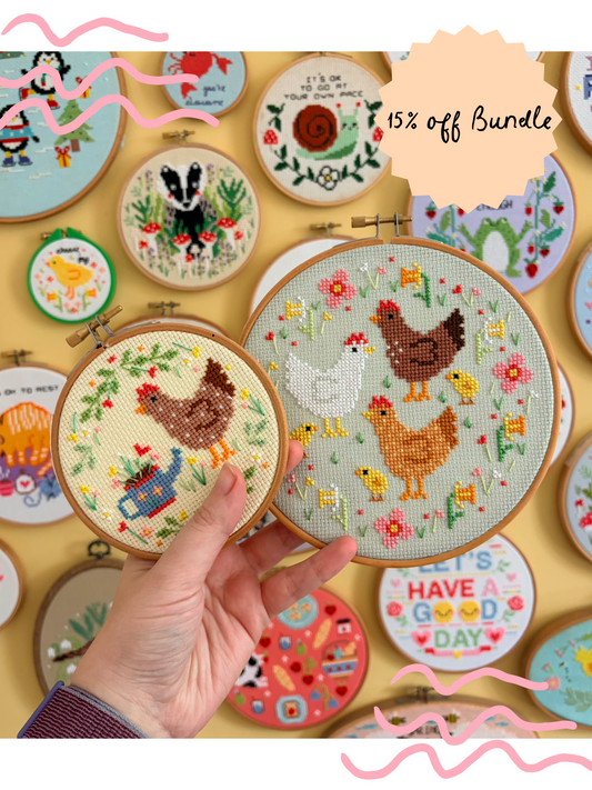 Chicken Lover Bundle *Discounted Cross Stitch Kits*