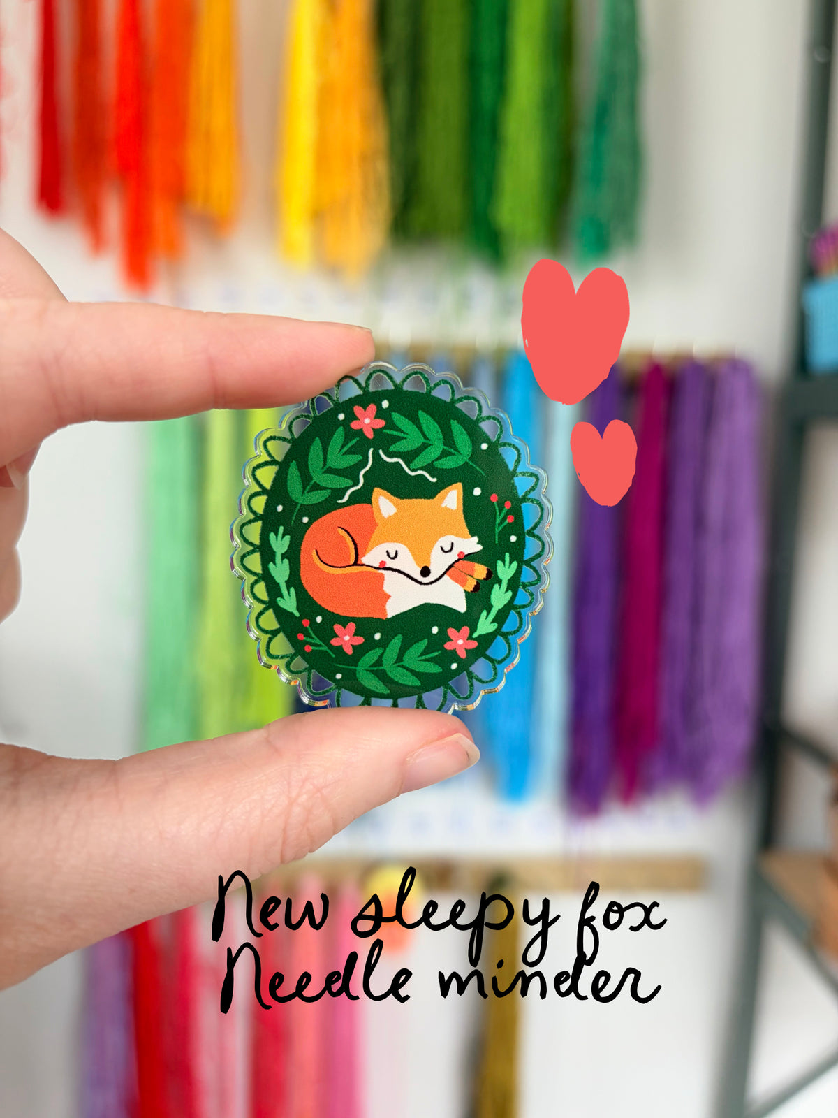 Acrylic Needle minder (Winter fox)
