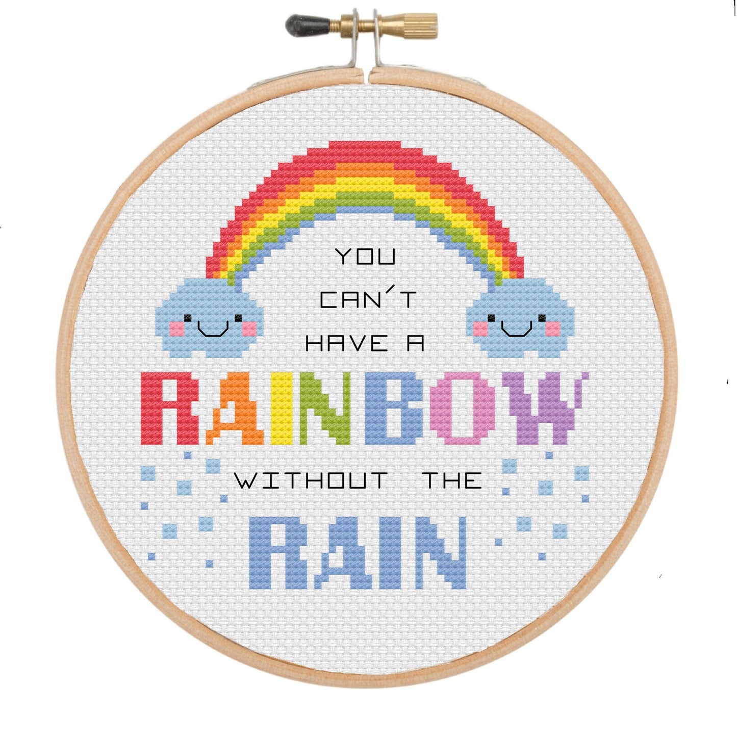 You can't have a rainbow without the rain *Cross Stitch Kit*