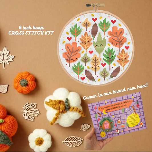 Cute Autumn leaves- *Cross Stitch Kit*