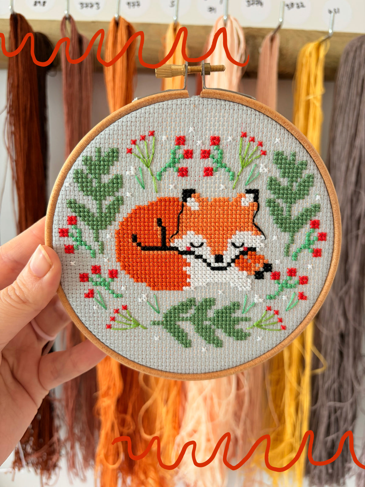 Sleeping winter fox  *Cross Stitch Kit*