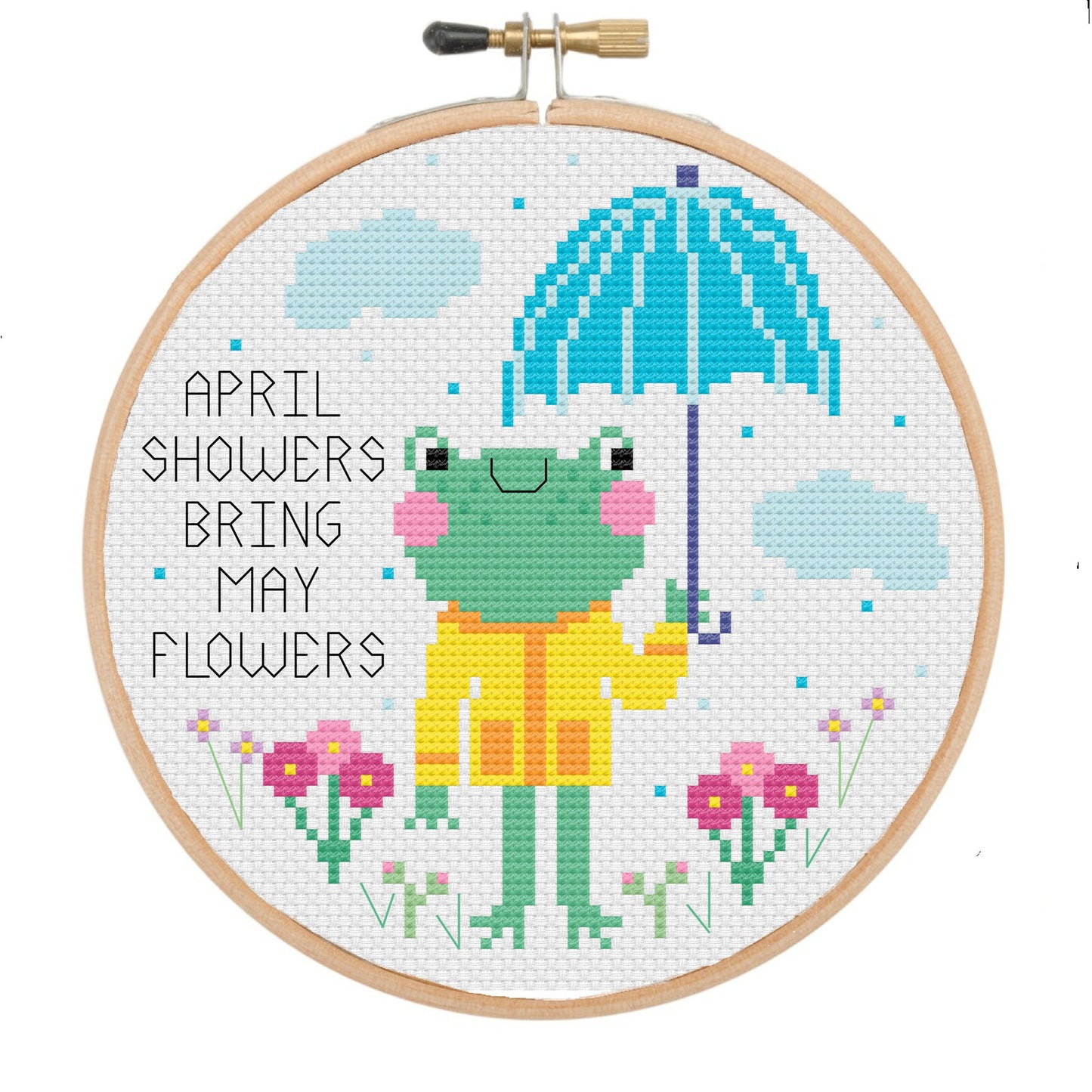 April showers bring May flowers 'Cross Stitch Pattern'