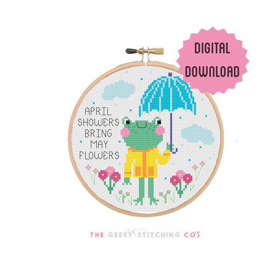April showers bring May flowers 'Cross Stitch Pattern'