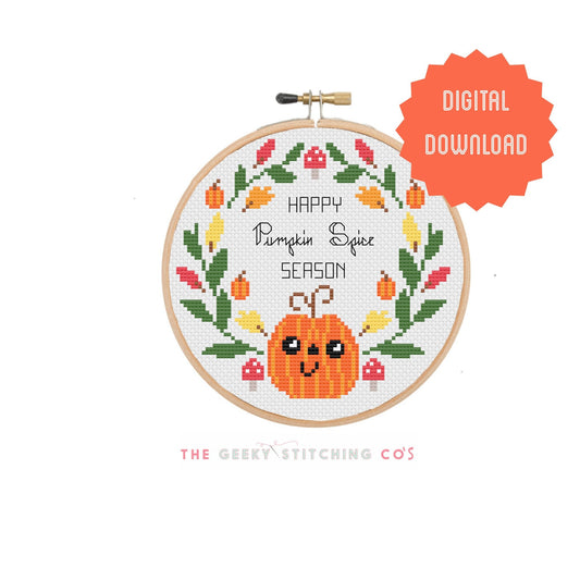 Happy Pumpkin spice season  'Cross Stitch Pattern'